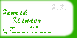 henrik klinder business card